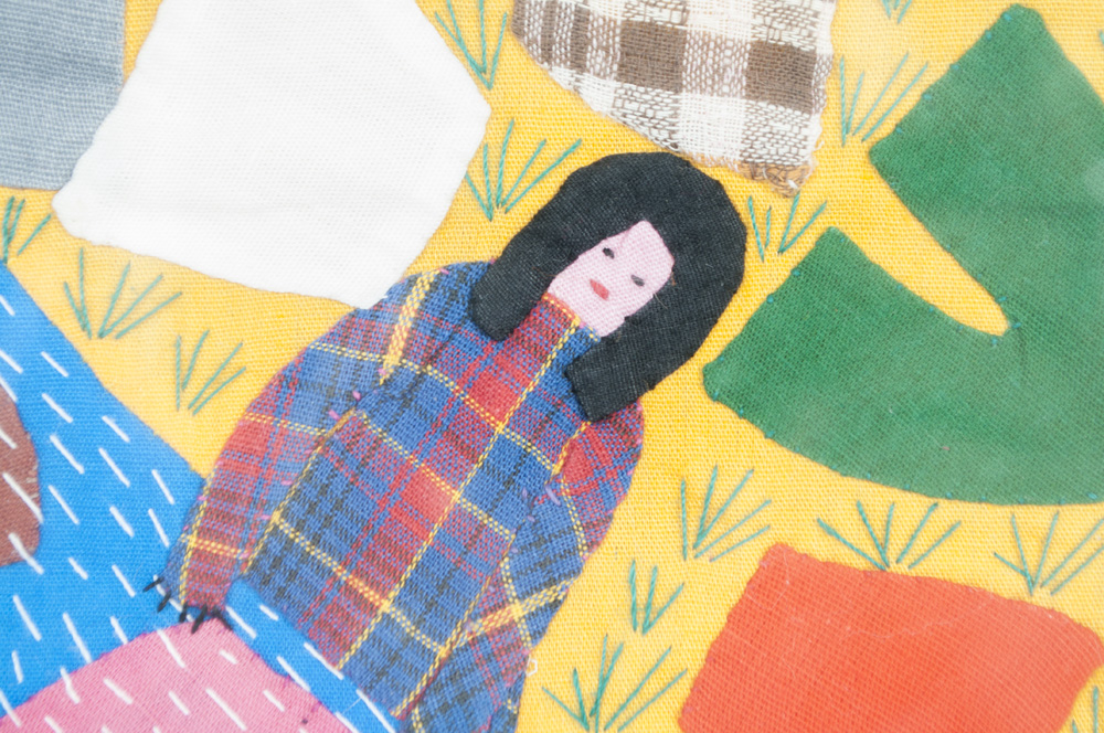 Folk Art Inspired Fabric Collage