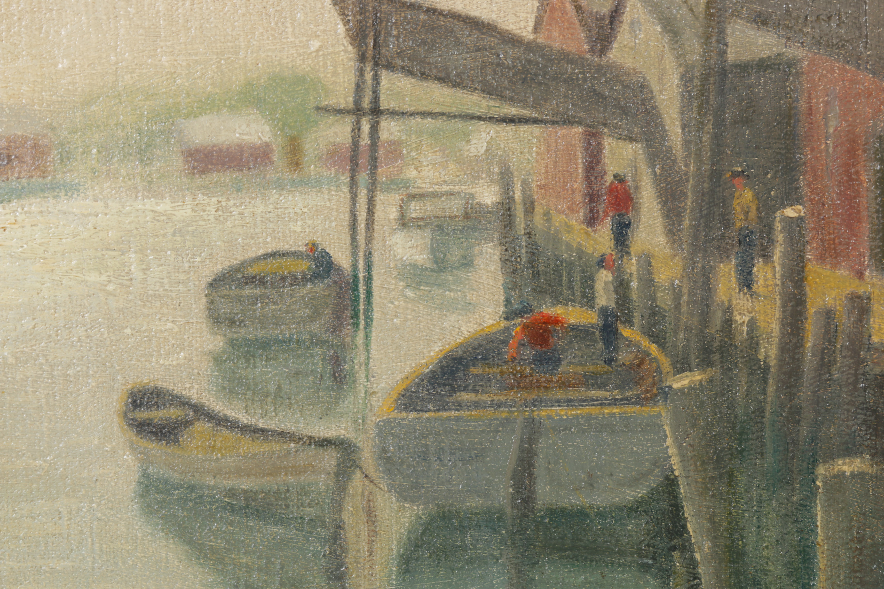 Edgar Leslie Bloomster Original Oil Painting of Maritime Scene