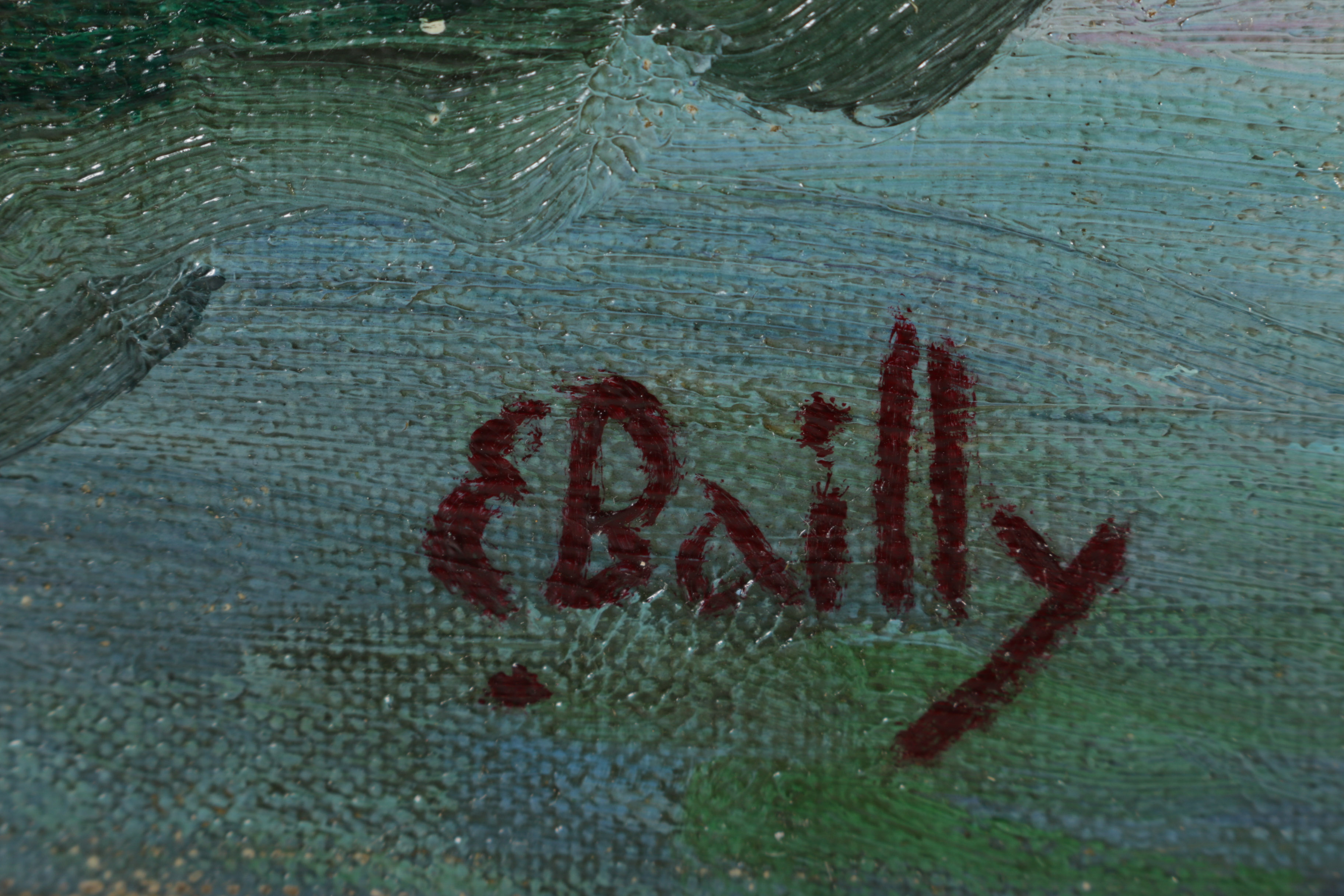 Earl Bailly Original Oil on Canvas Waterfront Scene