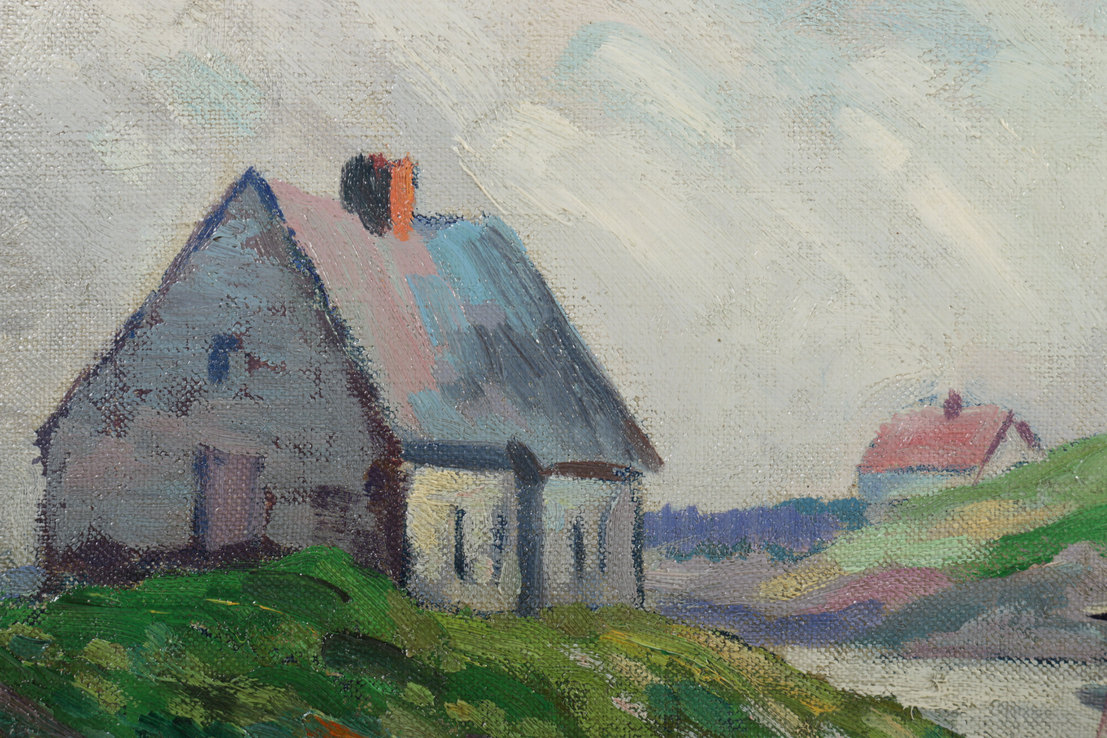 Earl Bailly Original Oil on Canvas Waterfront Scene