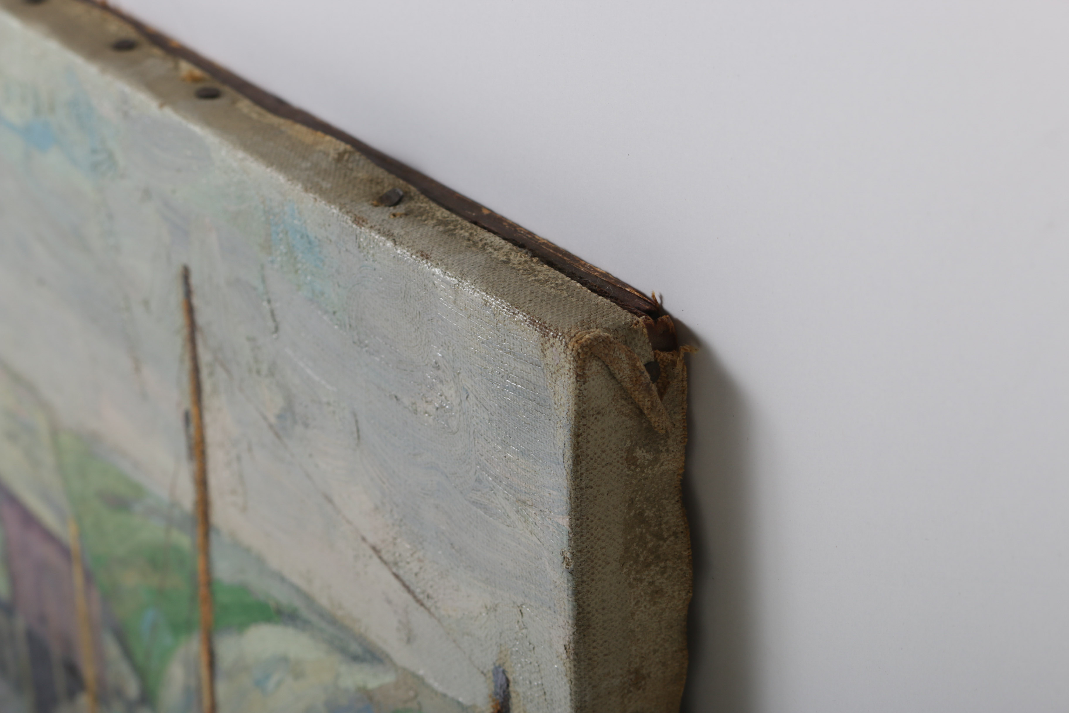 Earl Bailly Original Oil on Canvas Waterfront Scene