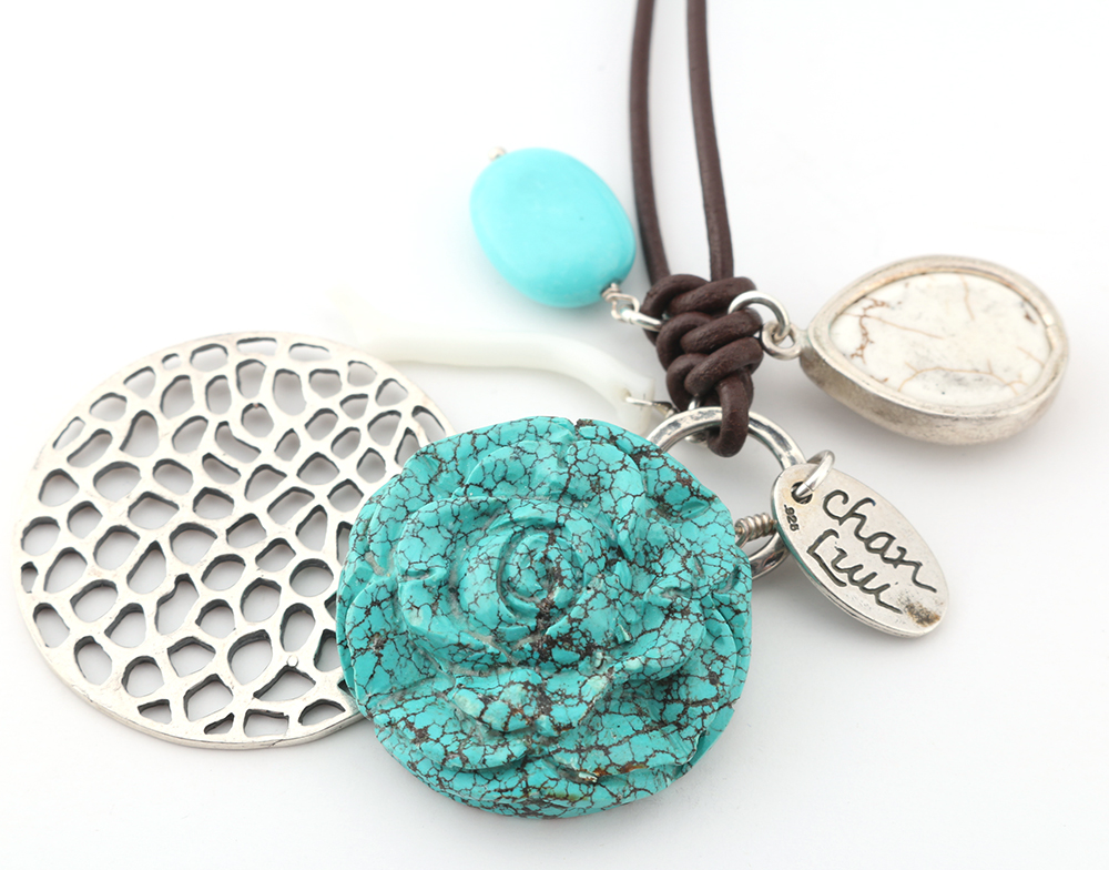 Sterling Silver Turquoise Chan Luu Necklace and Faux Turquoise Bracelets