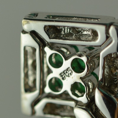 Bailey Banks & Biddle Convertible 14K Gold Emerald and Diamond Necklace