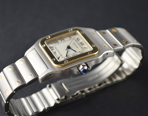 Cartier Santos Galbee Date 18K Gold and Stainless Steel Quartz Unisex Watch