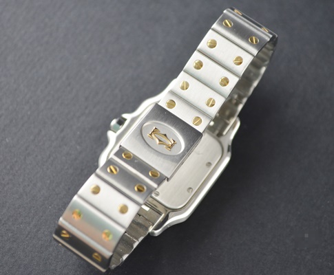 Cartier Santos Galbee Date 18K Gold and Stainless Steel Quartz Unisex Watch
