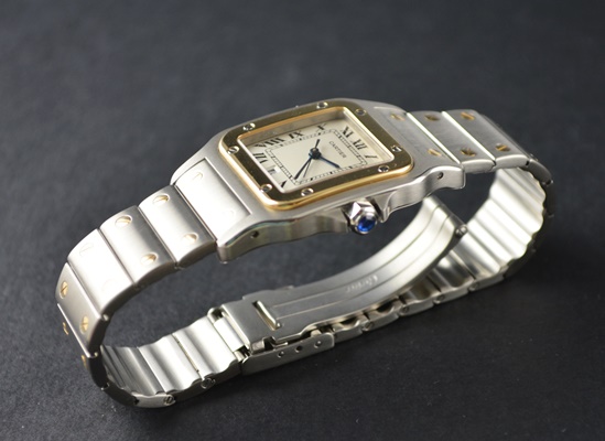 Cartier Santos Galbee Date 18K Gold and Stainless Steel Quartz Unisex Watch