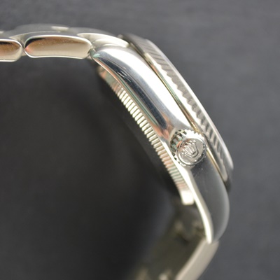 Rolex Perpetual 18K White Gold and Steel MOP Diamond Dial Oyster Automatic Ladies Watch