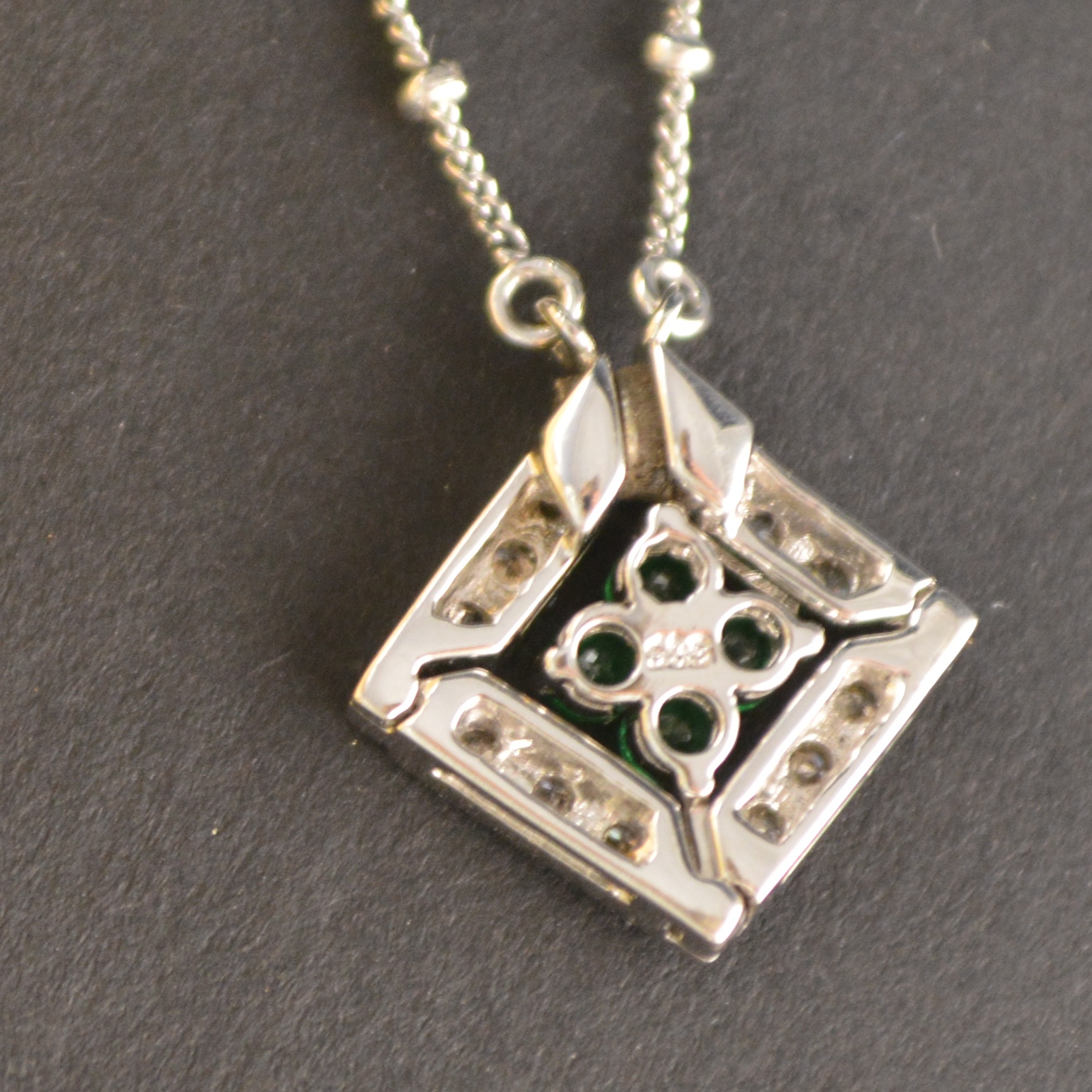 Bailey Banks & Biddle Convertible 14K Gold Emerald and Diamond Necklace