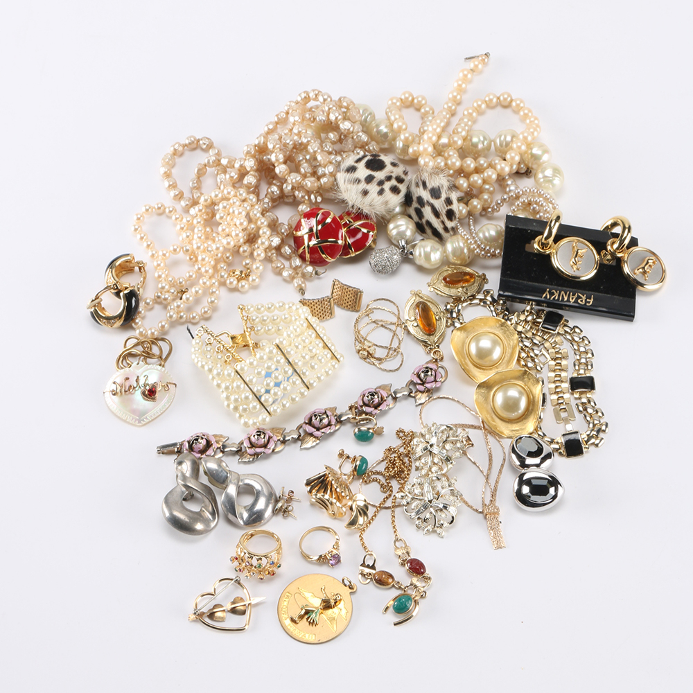 Faux Pearl. Gold Tone and Silver Tone Jewelry