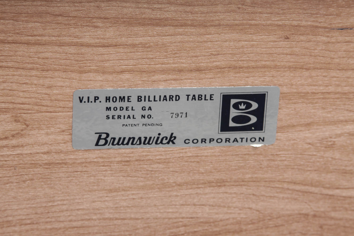 Brunswick VIP Home Billiard Table and Collection of Pool Cues