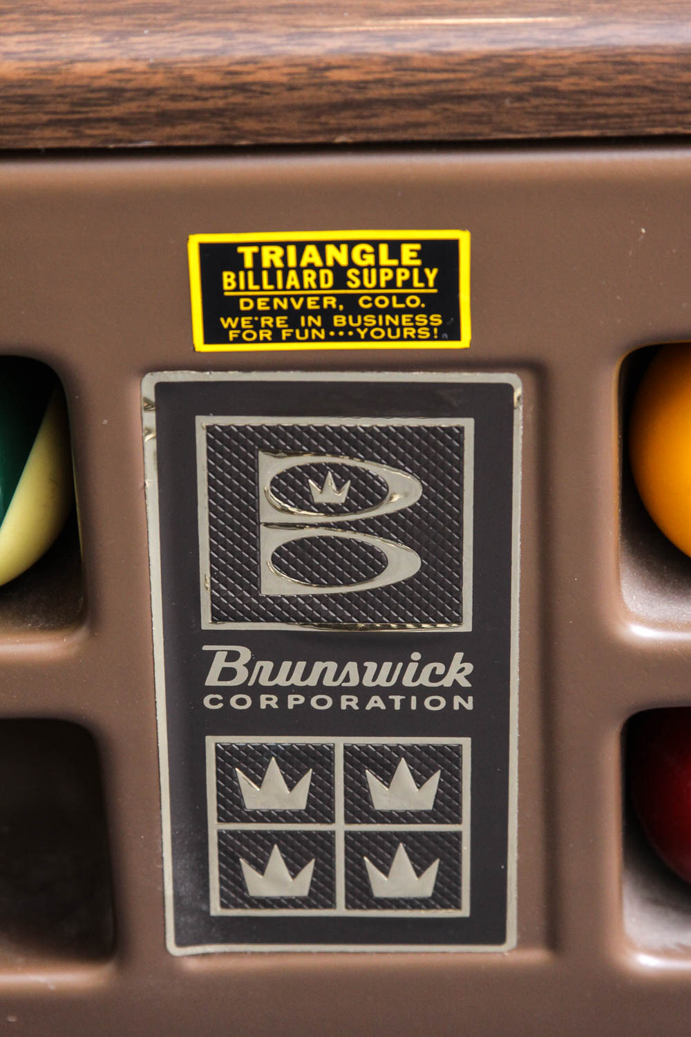 Brunswick VIP Home Billiard Table and Collection of Pool Cues