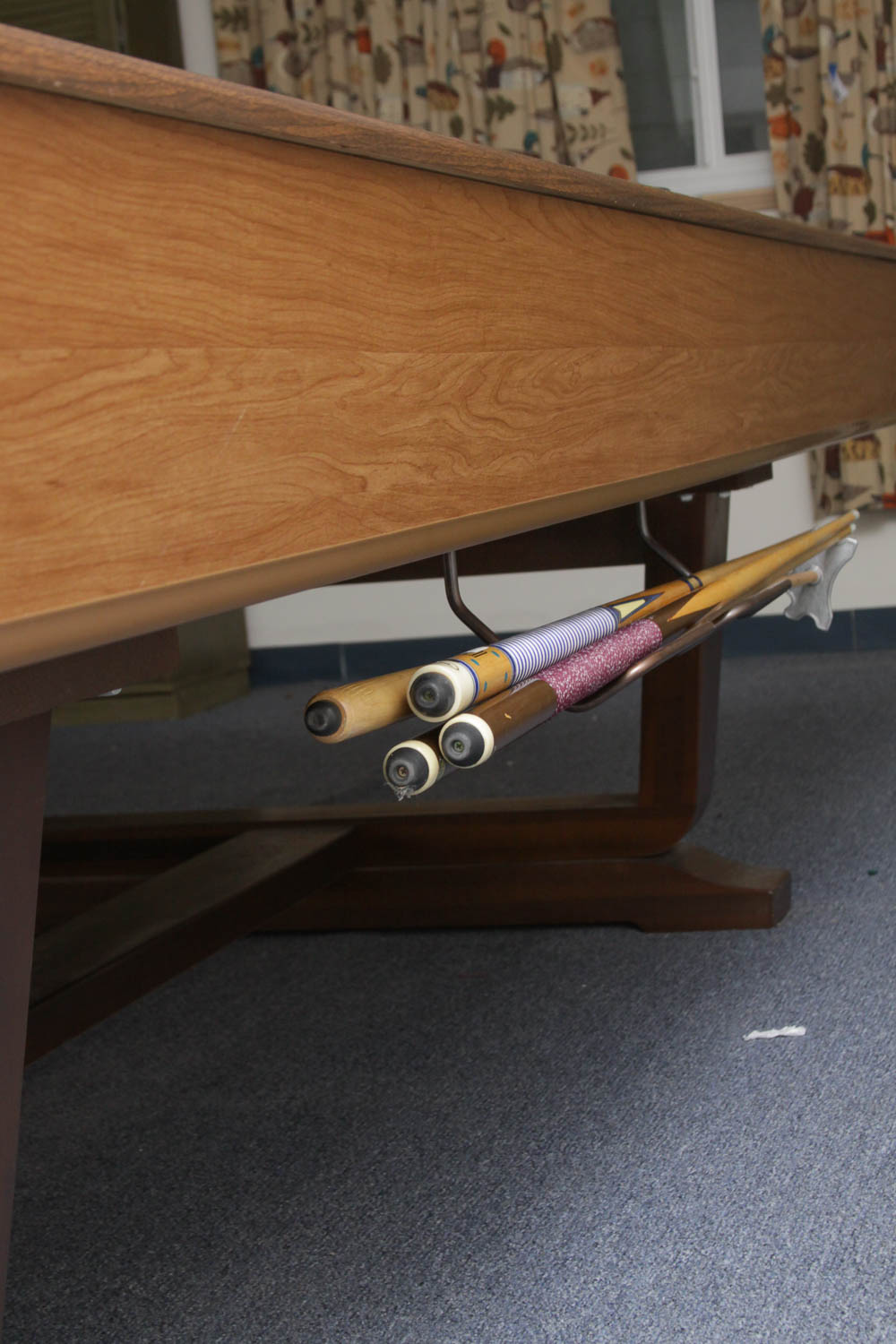 Brunswick VIP Home Billiard Table and Collection of Pool Cues