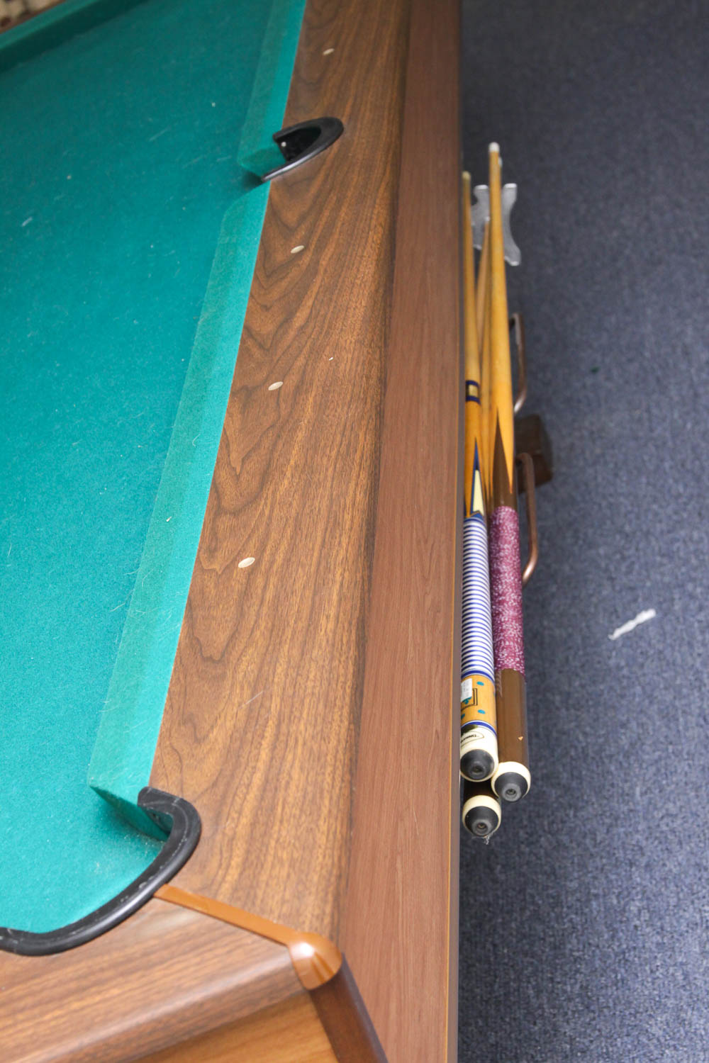 Brunswick VIP Home Billiard Table and Collection of Pool Cues