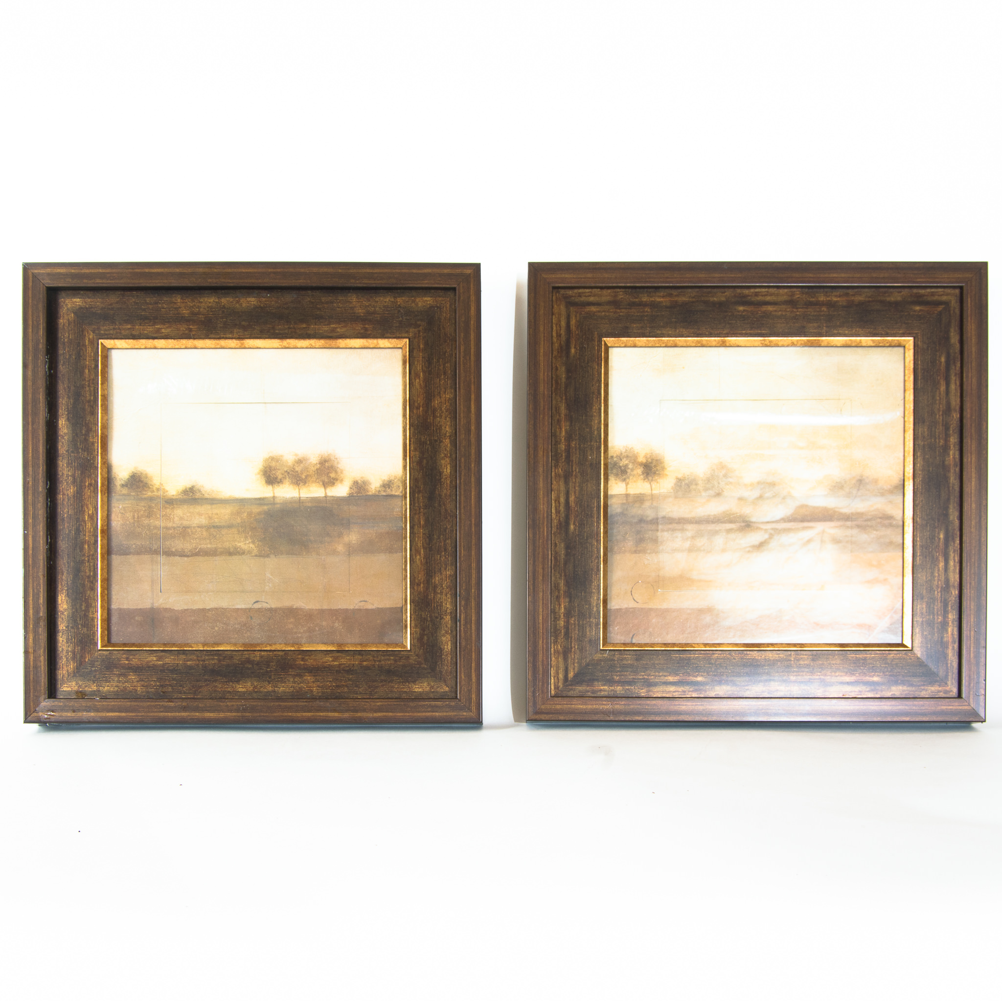 Pair of Framed Giclee Abstract Landscapes