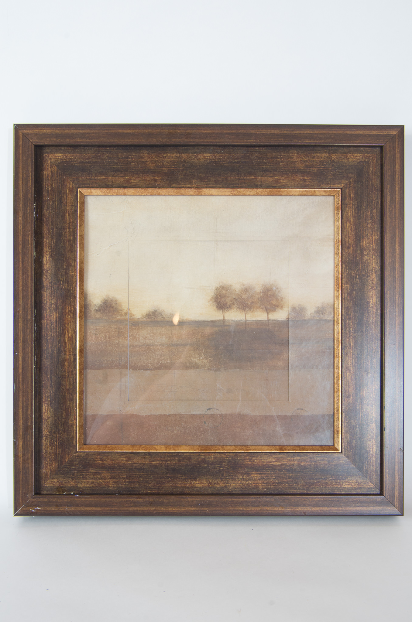 Pair of Framed Giclee Abstract Landscapes