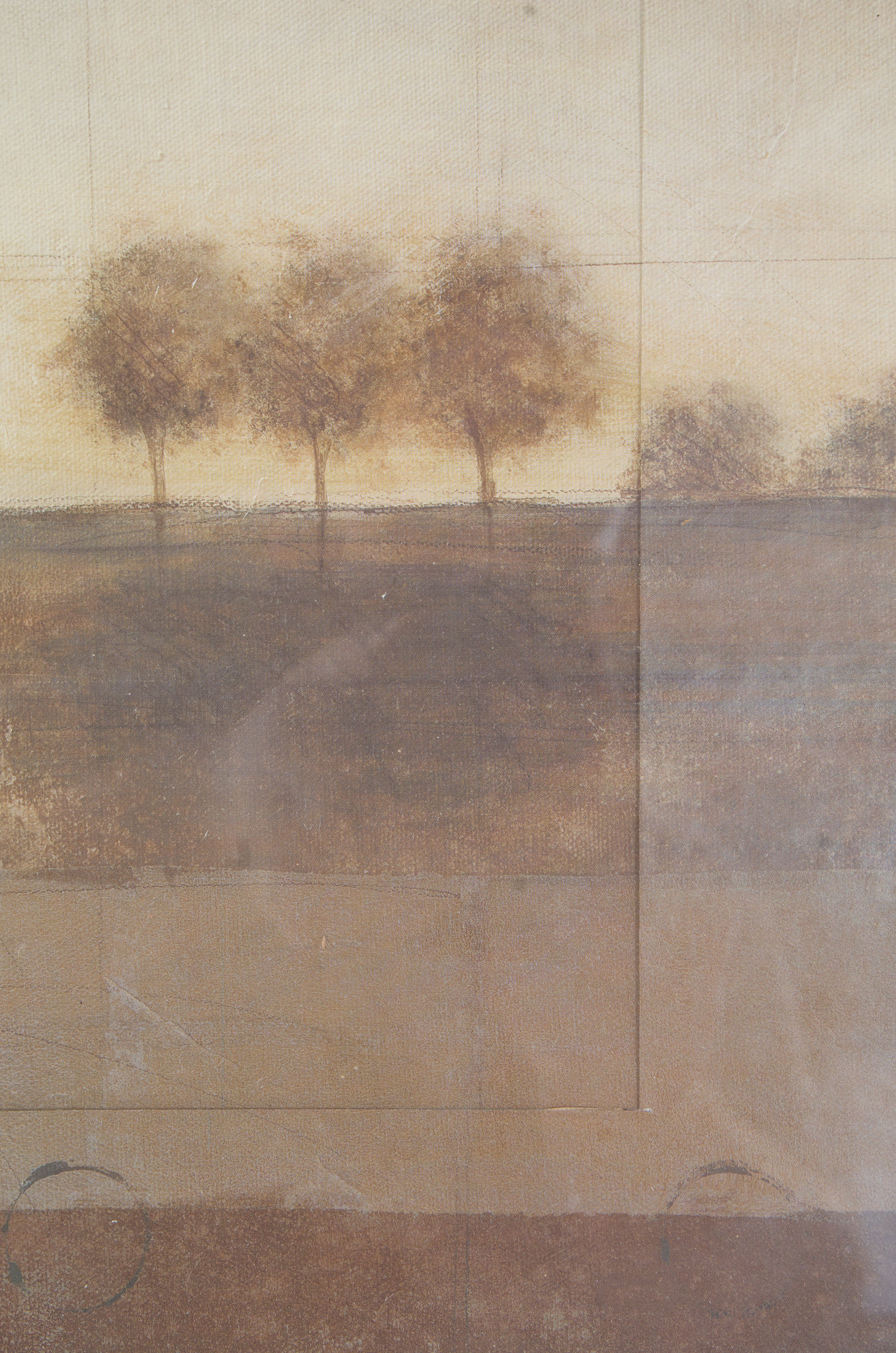 Pair of Framed Giclee Abstract Landscapes