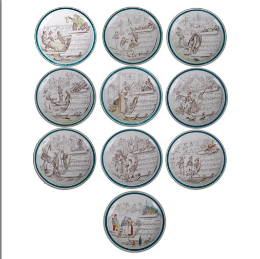 Set of Vintage French Novelty Plates