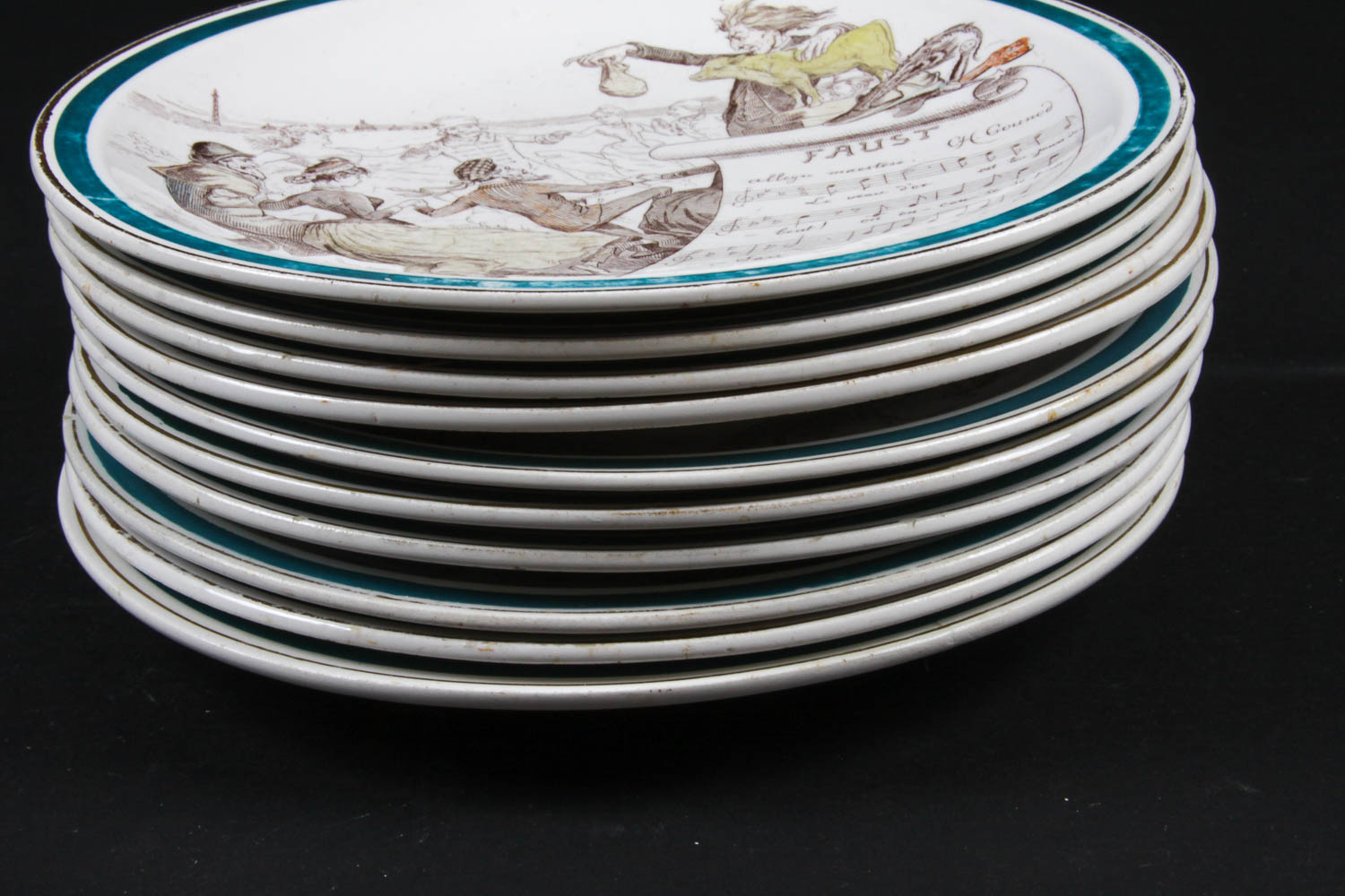 Set of Vintage French Novelty Plates