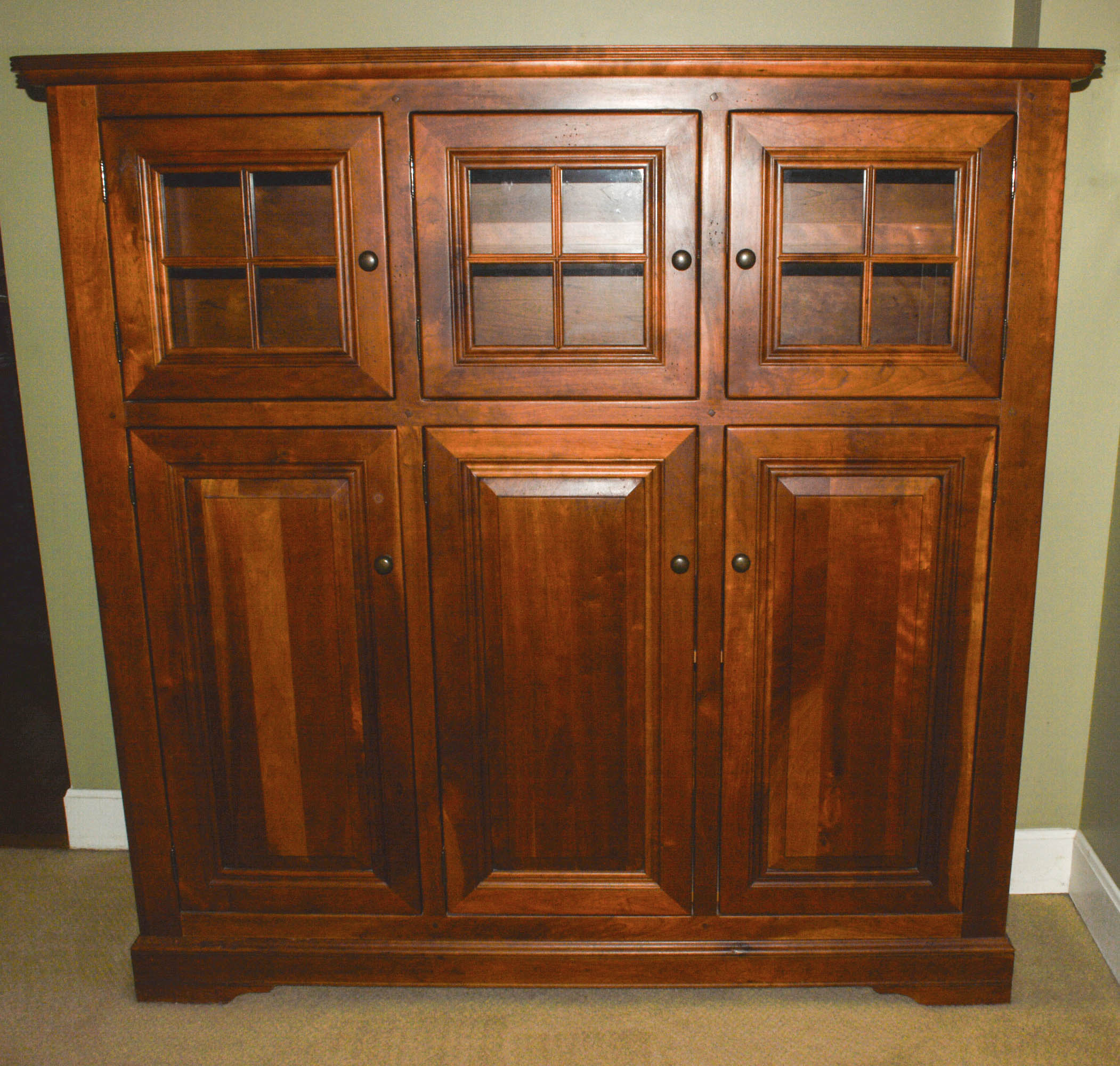 Arhaus Cherry Dining Cabinet With Light