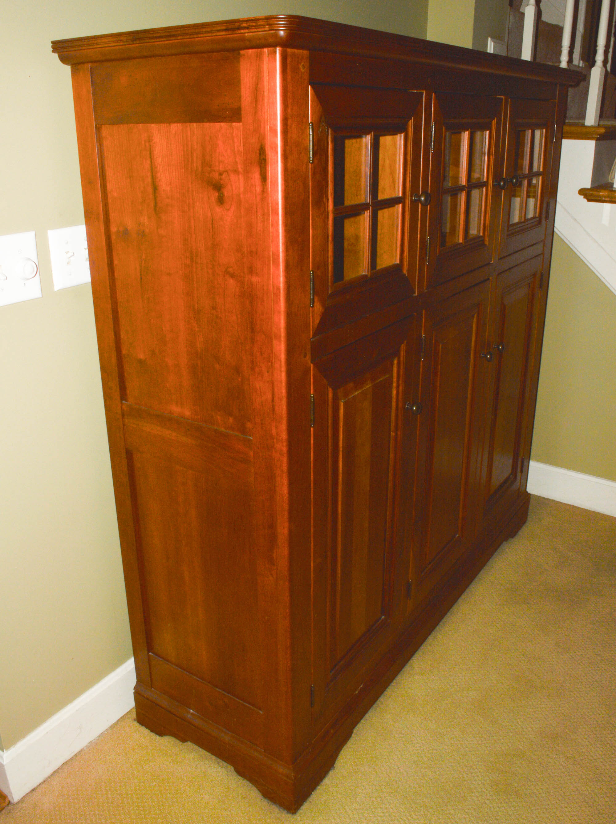 Arhaus Cherry Dining Cabinet With Light