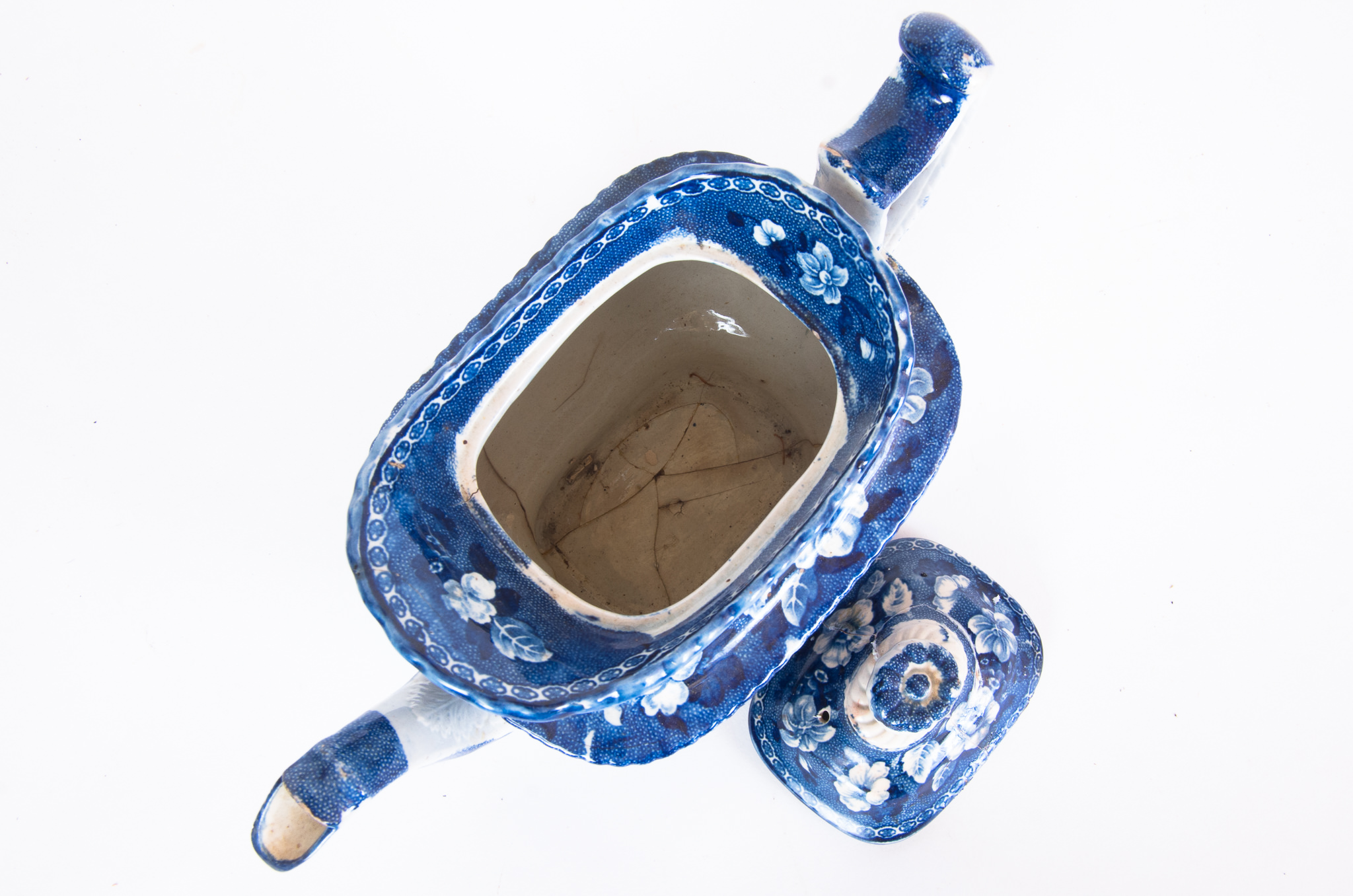 Blue and White Transferware Teapot