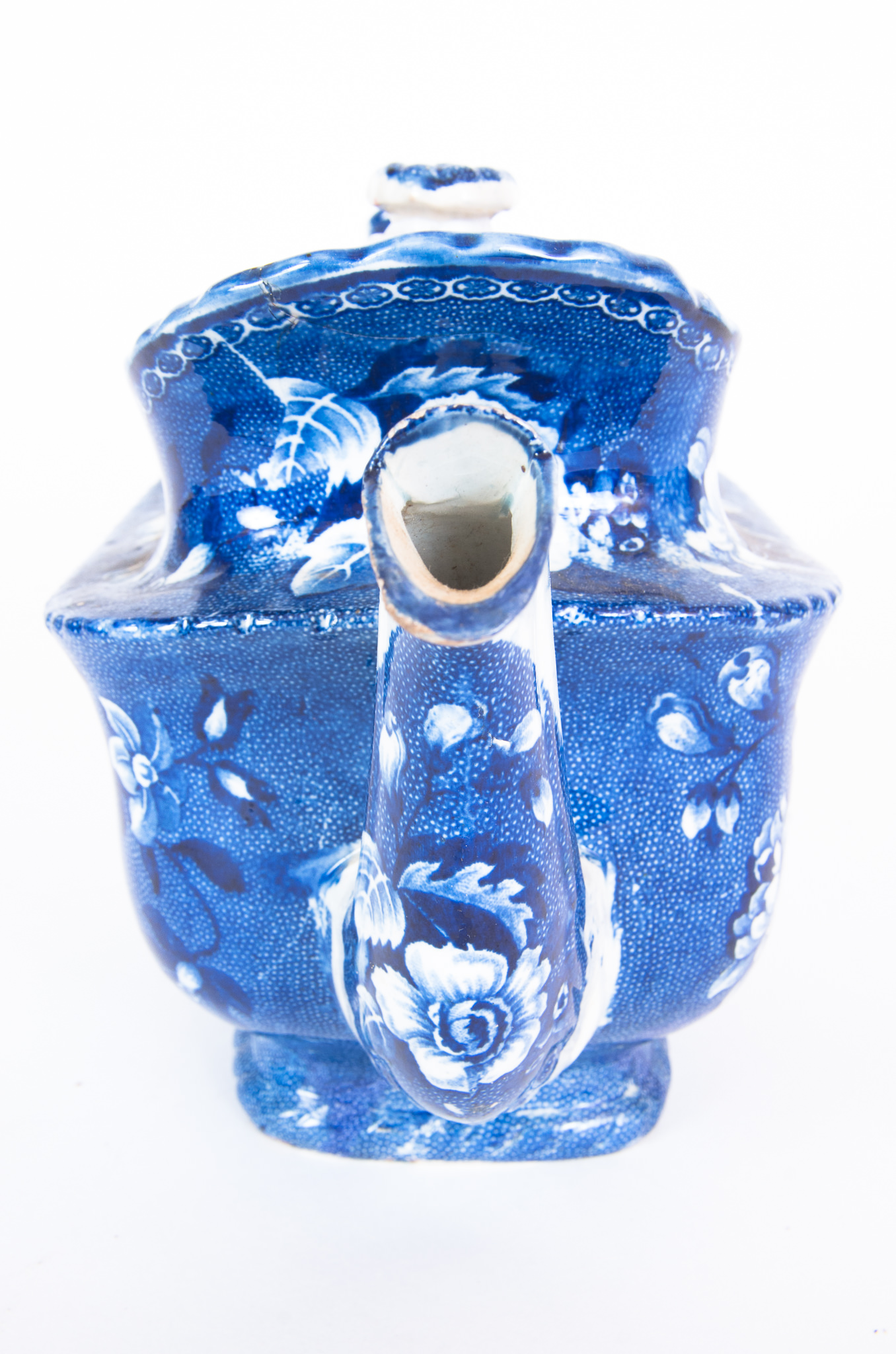 Blue and White Transferware Teapot