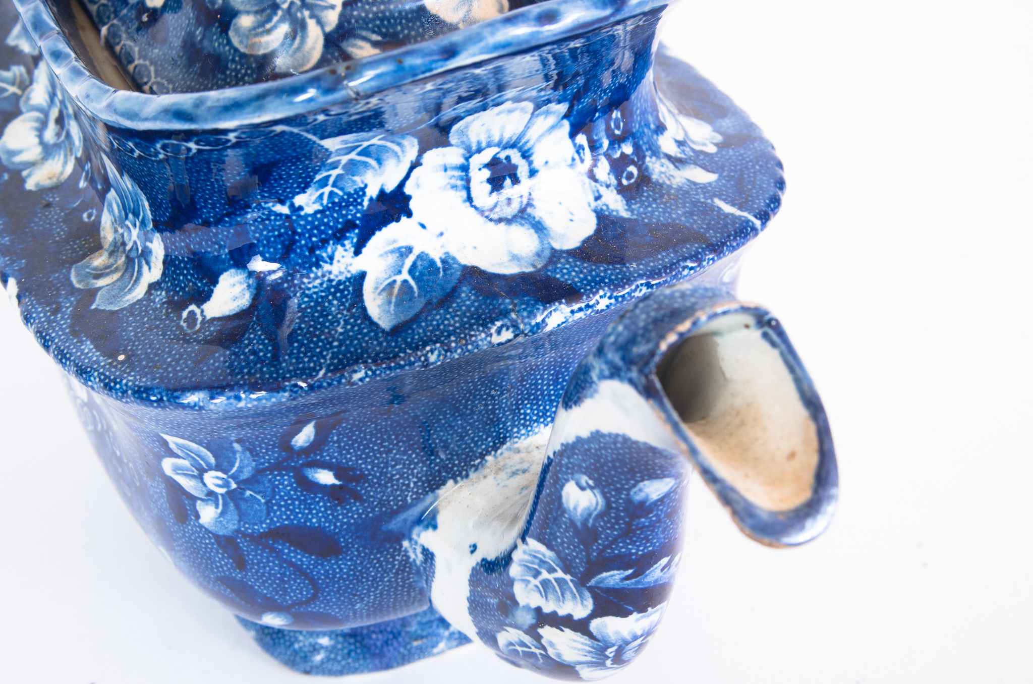 Blue and White Transferware Teapot