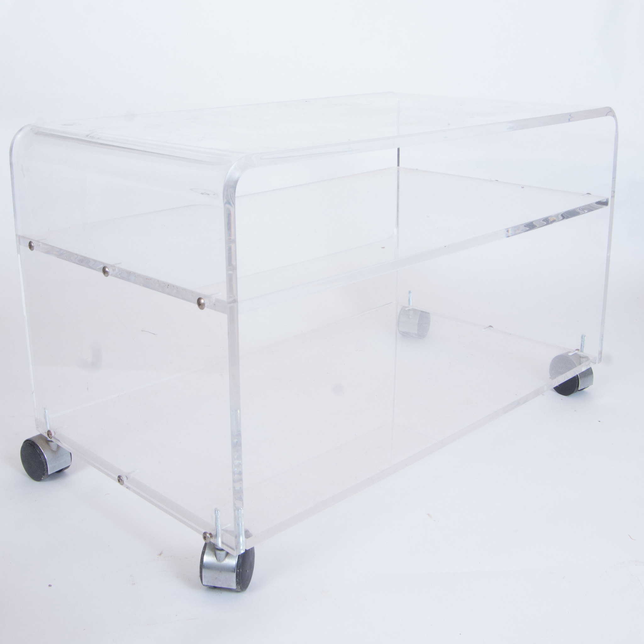 Mid-Century Lucite Rolling Table