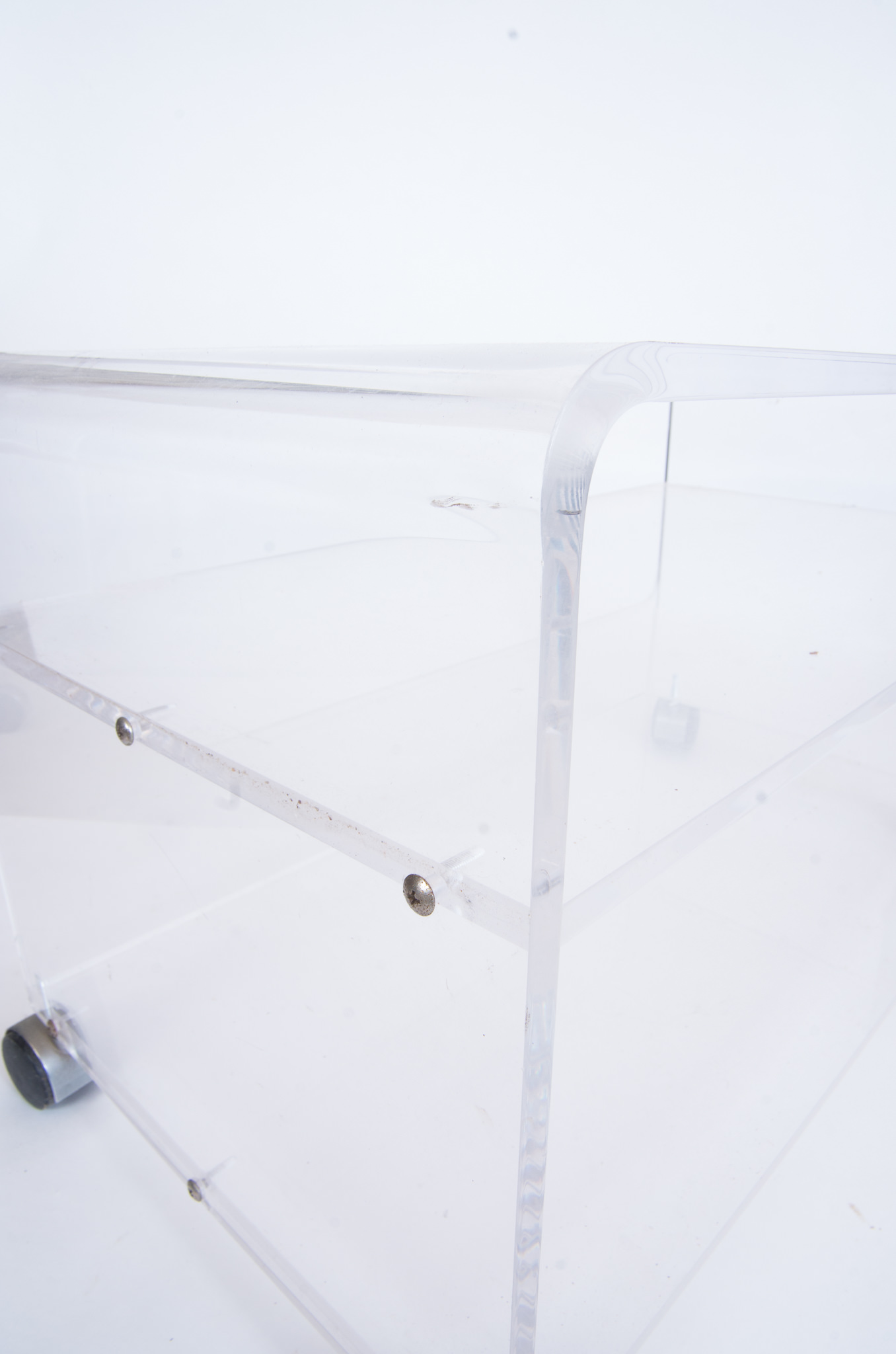 Mid-Century Lucite Rolling Table