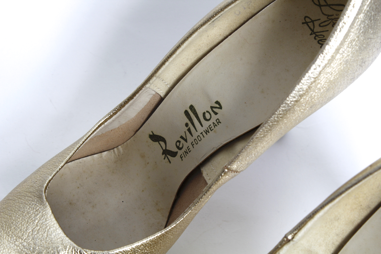 Vintage Shoe Store Fitting Stool and Revillon Heels