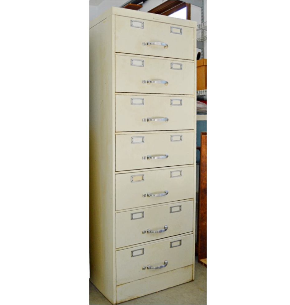 Seven-Drawer Metal Card File Cabinet