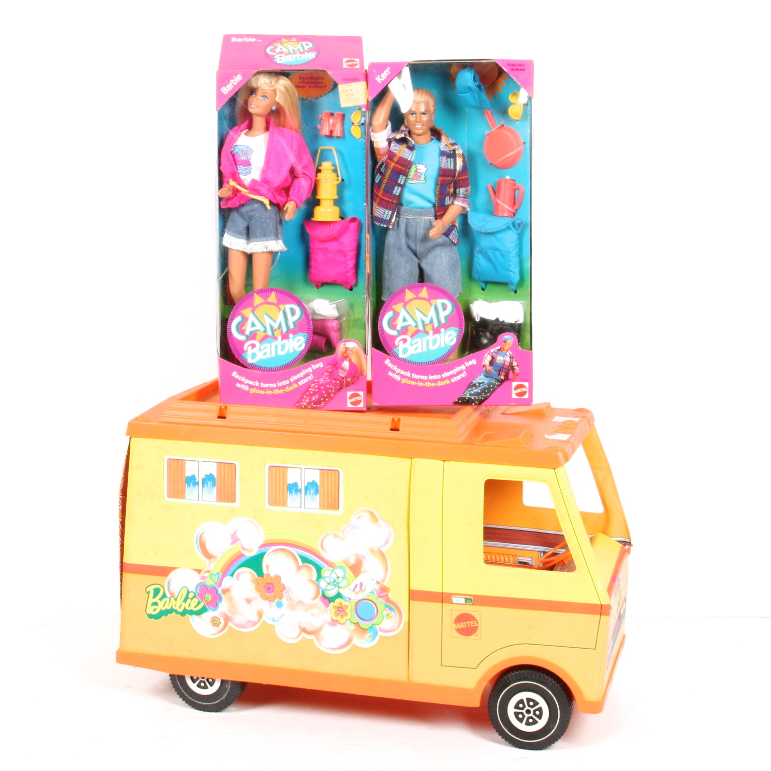 1971 "Barbie Camper Van" with 1993 "Camp Barbie and Ken"
