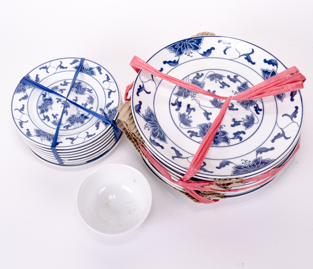 Taiwanese "Tatung" Glazed China Dish Set
