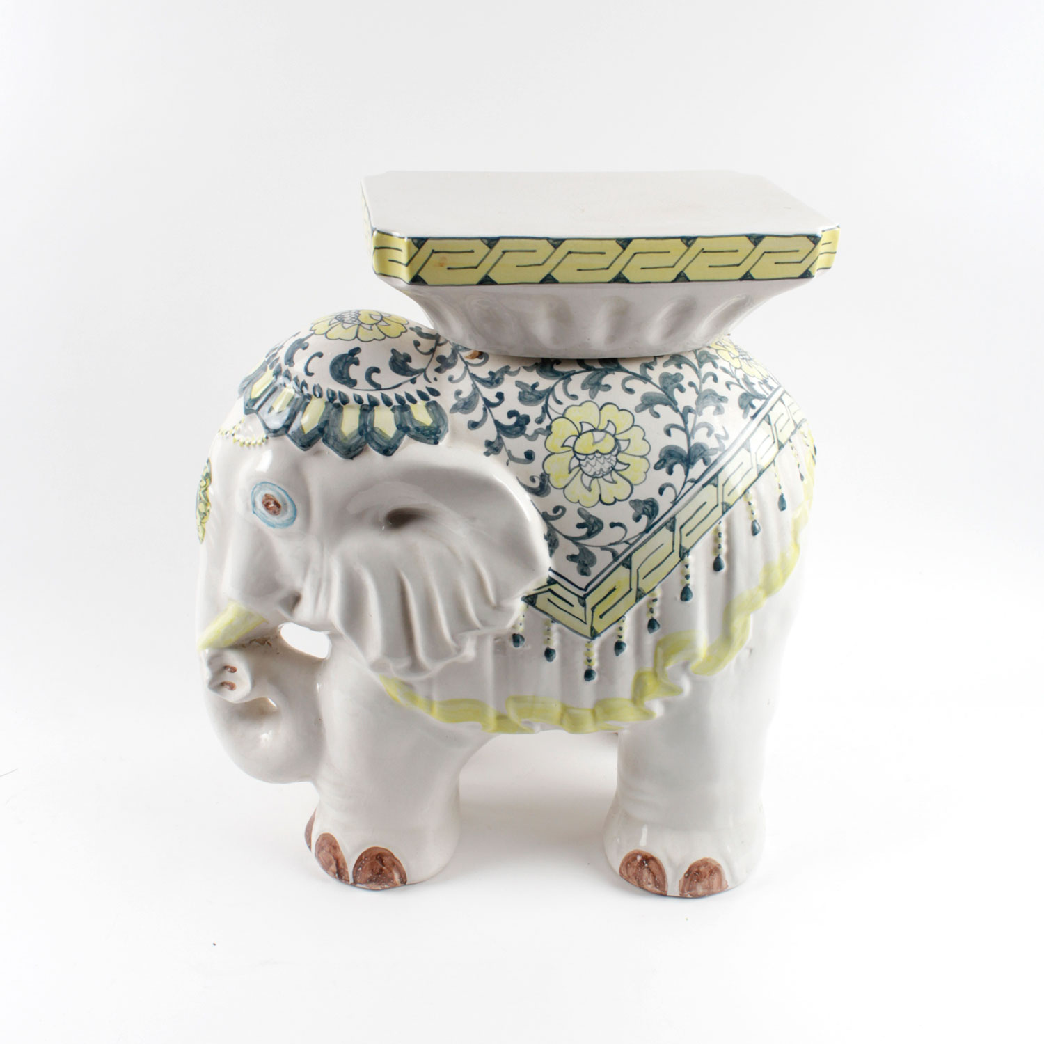 Vintage Ceramic Elephant Plant Stand