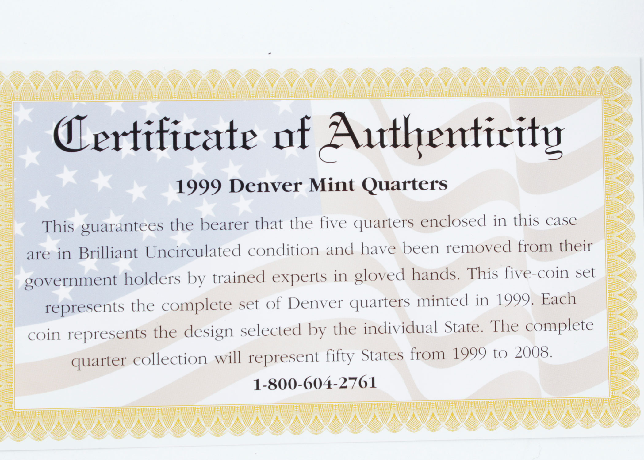 Philidelphia, Denver, and San Francisco Mint State Quarters from 1999-2005