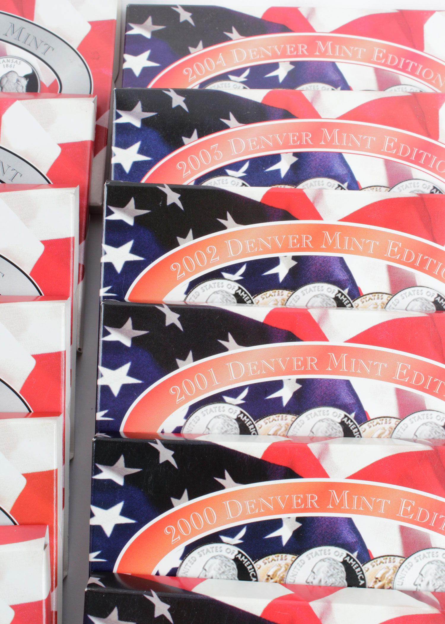 Philidelphia, Denver, and San Francisco Mint State Quarters from 1999-2005