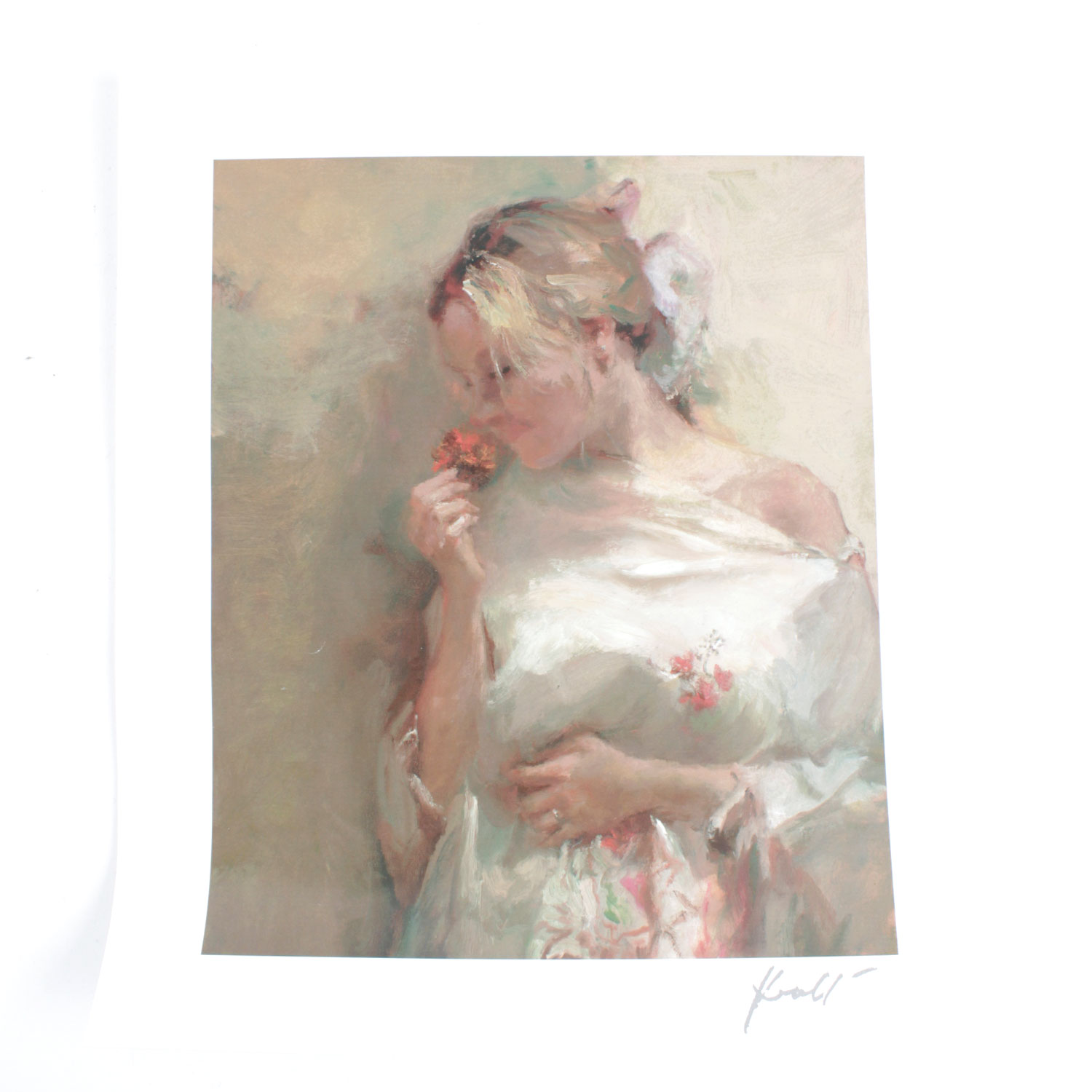 Unframed Hua Chen Seriolithograph Titled "Sweet Scent"