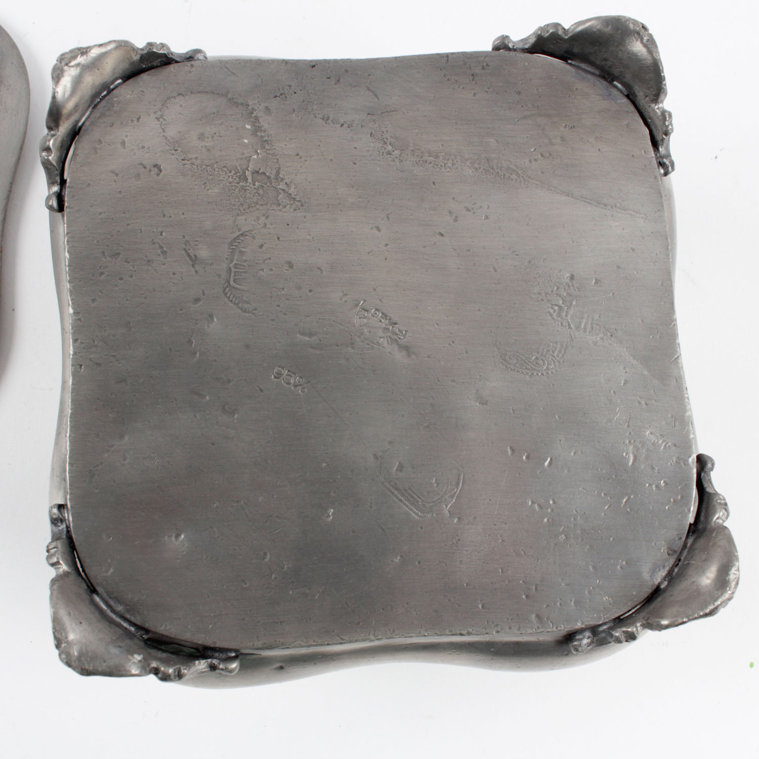 Vintage German Rein Zinn Pewter Acorn Box