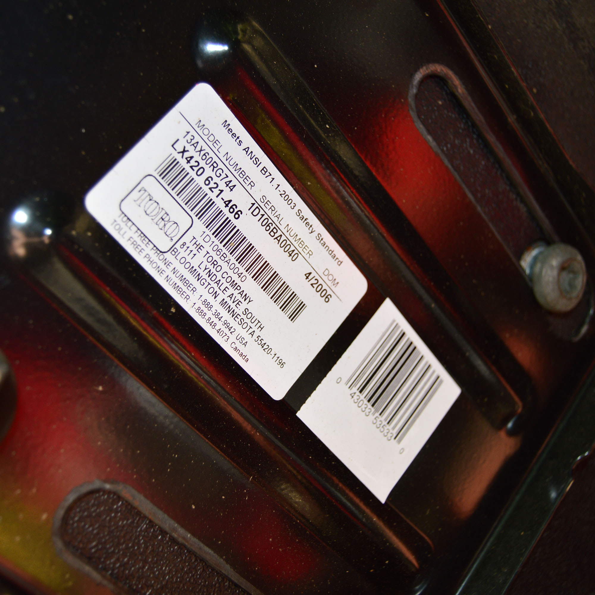 Toro LX420 Twin Cam Riding Lawnmower