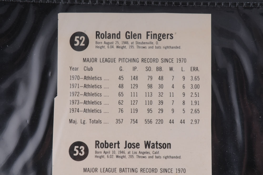 Vintage 1970s Uncut Baseball Cards