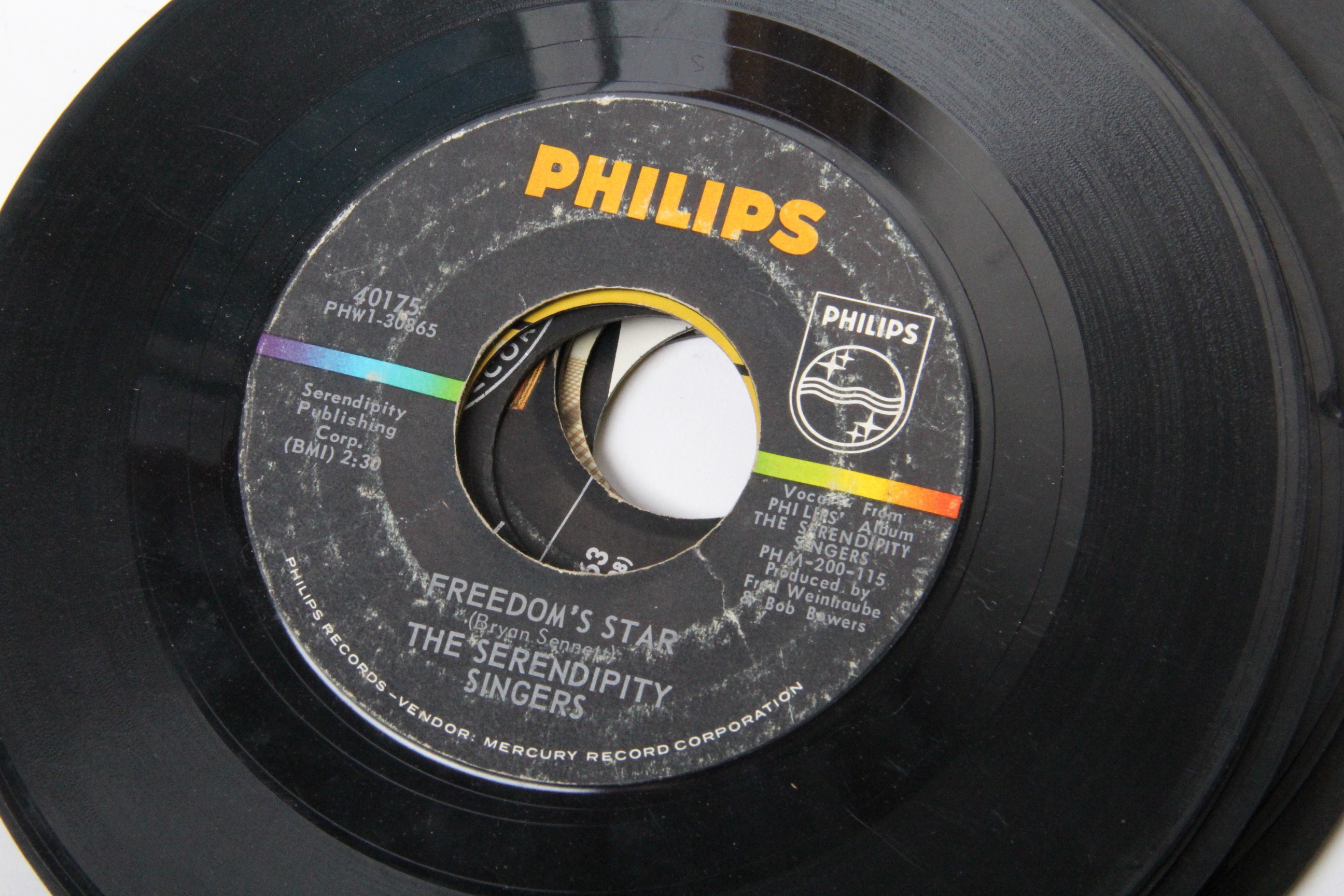 Vintage RCA Victor 45 RPM Turntable With Records