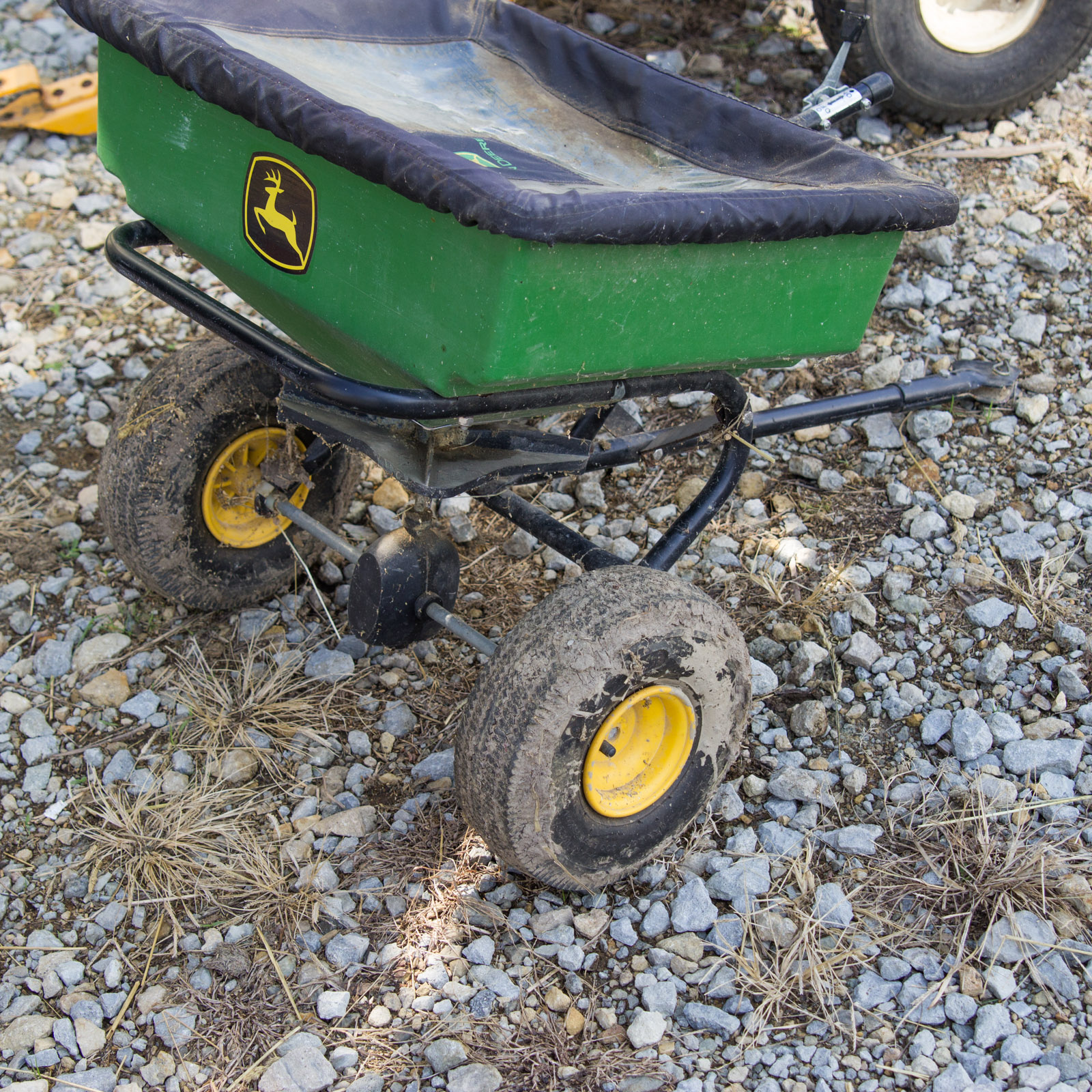 Cub Cadet Tractor Wagon and John Deer Pull-Behind Seed Spreader