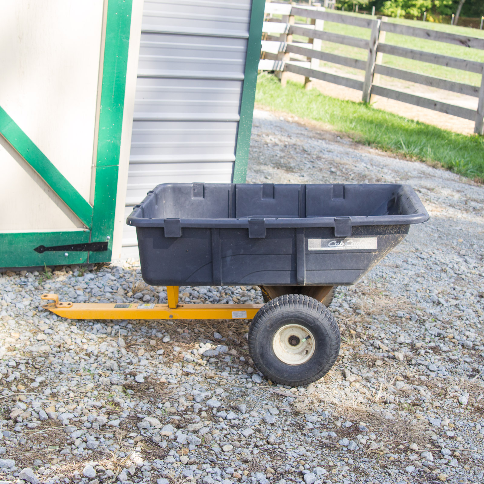 Cub Cadet Tractor Wagon and John Deer Pull-Behind Seed Spreader