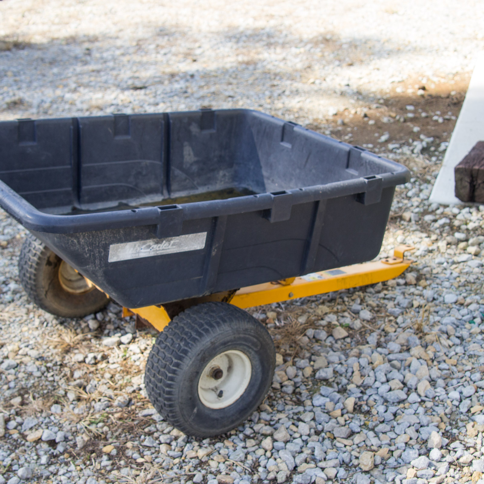Cub Cadet Tractor Wagon and John Deer Pull-Behind Seed Spreader