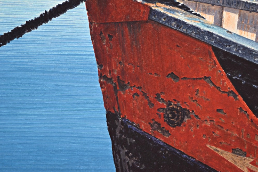 "Shark and it's Prey" Super Realism Original Painting by John Doherty (Ireland, 1949)