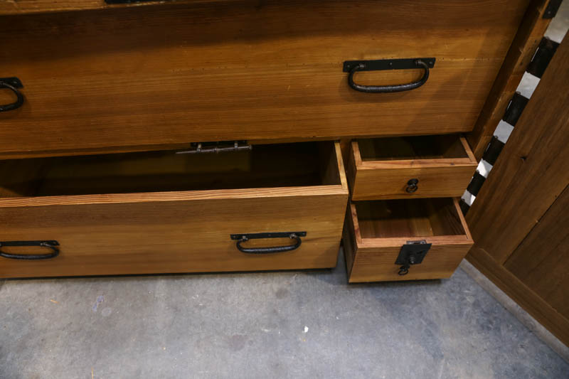 Japanese Rustic Pine Modular Tansu Chest