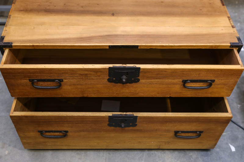 Japanese Rustic Pine Modular Tansu Chest