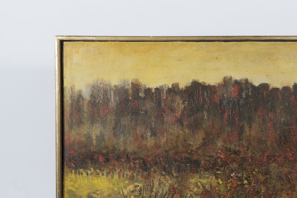 Margaret Philbrick Signed Mixed Media Painting "Field in Fall"
