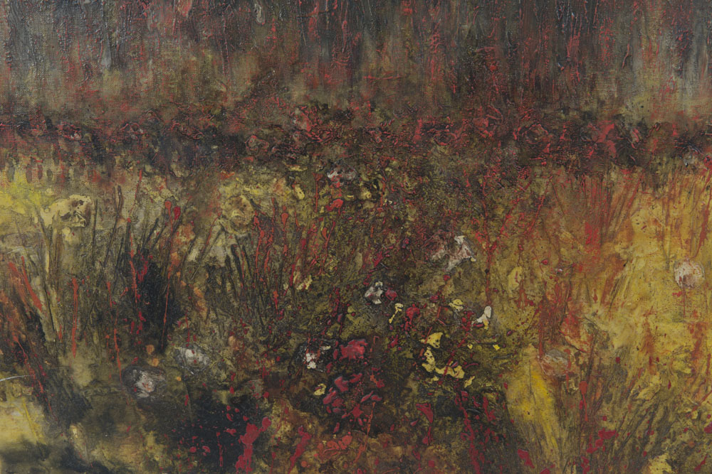 Margaret Philbrick Signed Mixed Media Painting "Field in Fall"