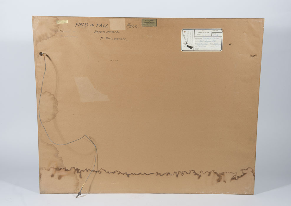 Margaret Philbrick Signed Mixed Media Painting "Field in Fall"